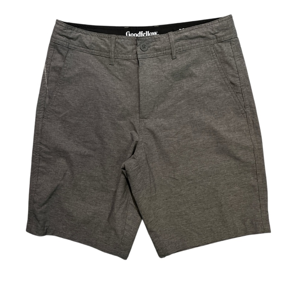Goodfellow & Co Gray Flat Front Shorts Size 28 w/ Tie to Ensure Great Fit EUC